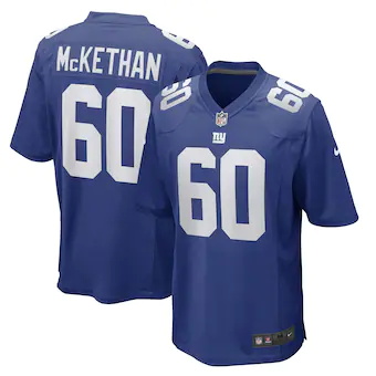 mens nike marcus mckethan royal new york giants game player